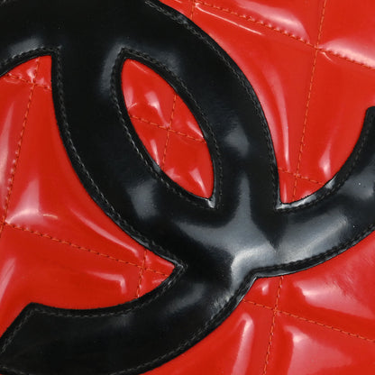 Chanel 1994-1996 Red Patent Round Vanity Handbag