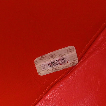 Chanel 1994-1996 Red Patent Round Vanity Handbag