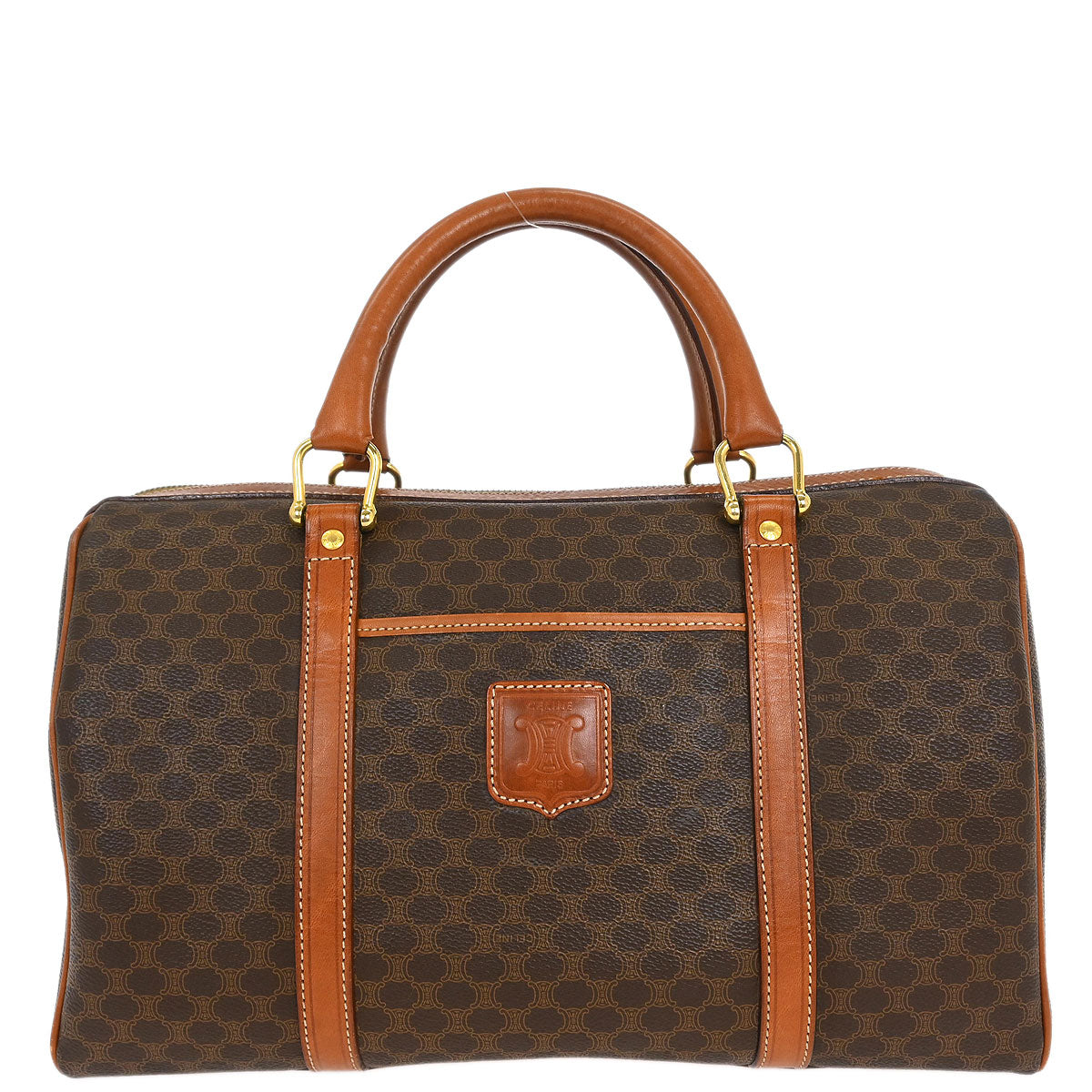 Celine Brown Macadam Duffle Handbag