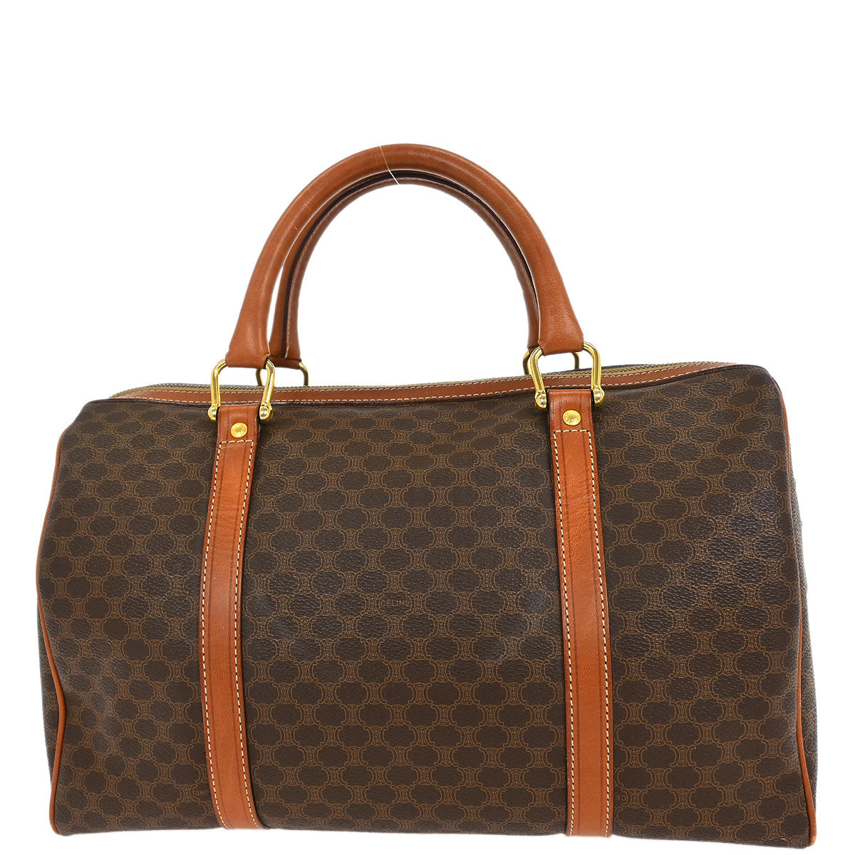 Celine Brown Macadam Duffle Handbag