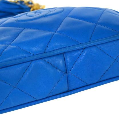 Chanel 1989-1991 Blue Lambskin Fringe Bum Bag