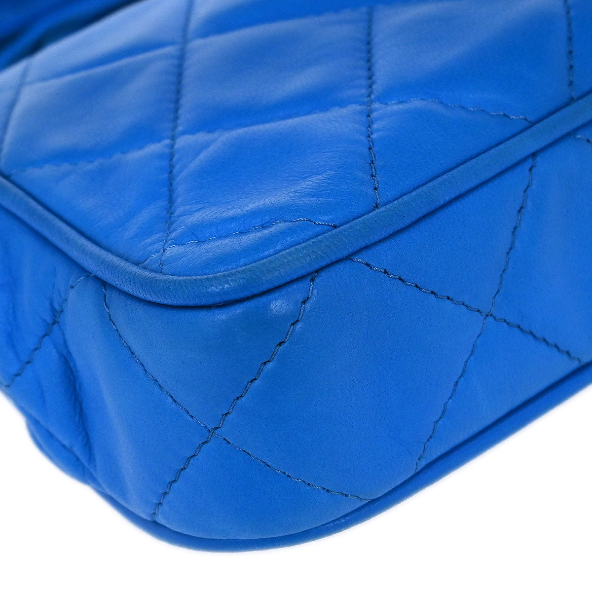 Chanel 1989-1991 Blue Lambskin Fringe Bum Bag