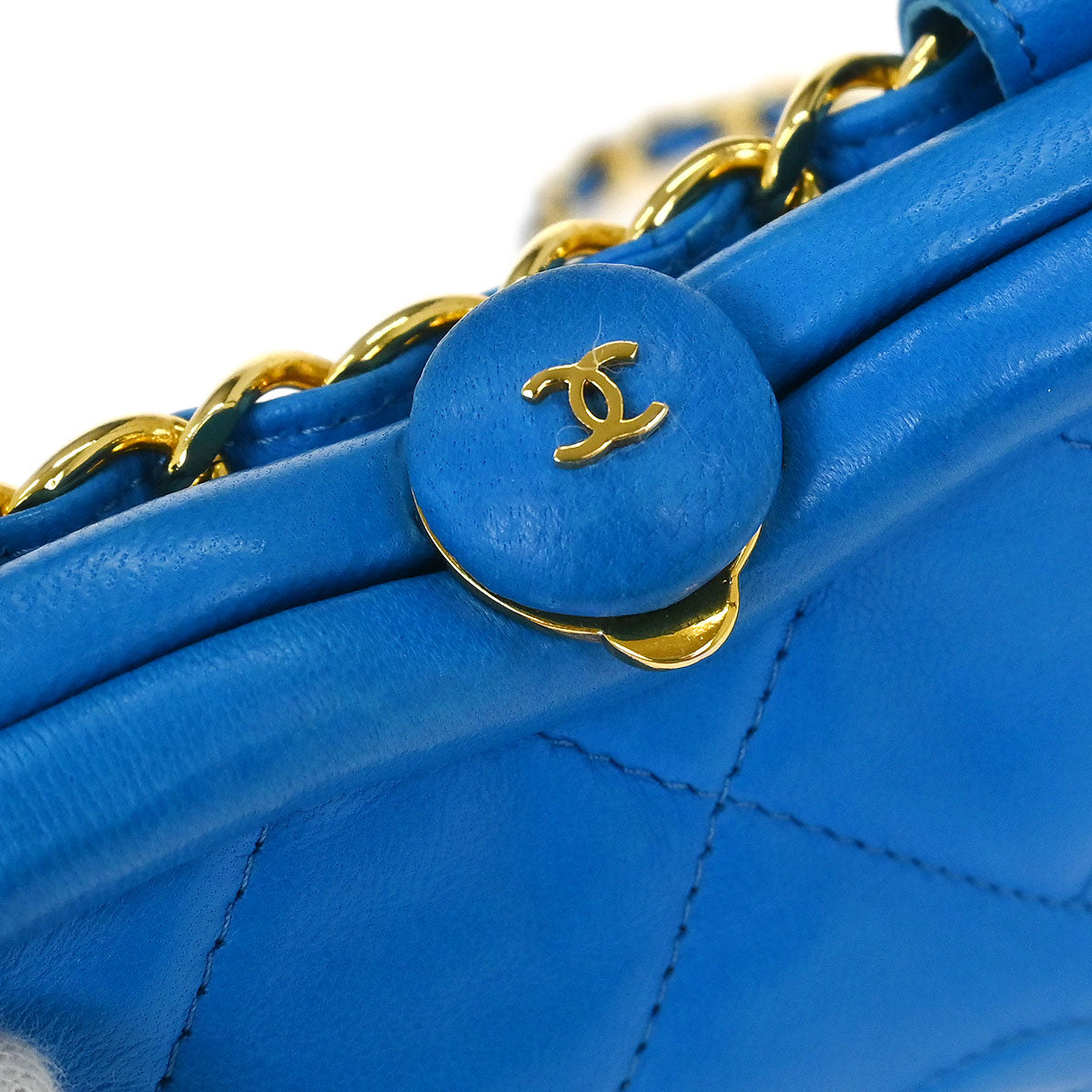 Chanel 1989-1991 Blue Lambskin Fringe Bum Bag