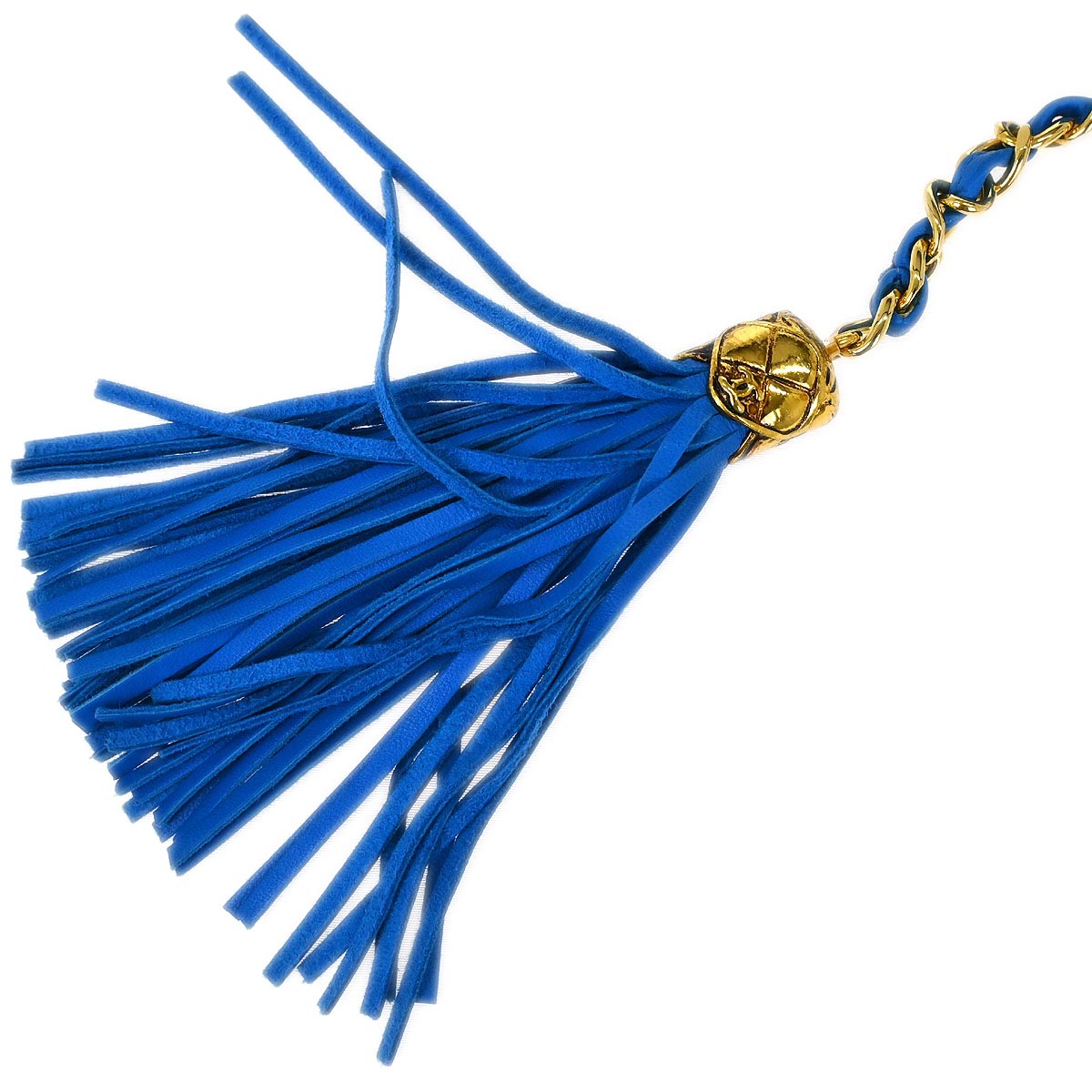 Chanel 1989-1991 Blue Lambskin Fringe Bum Bag