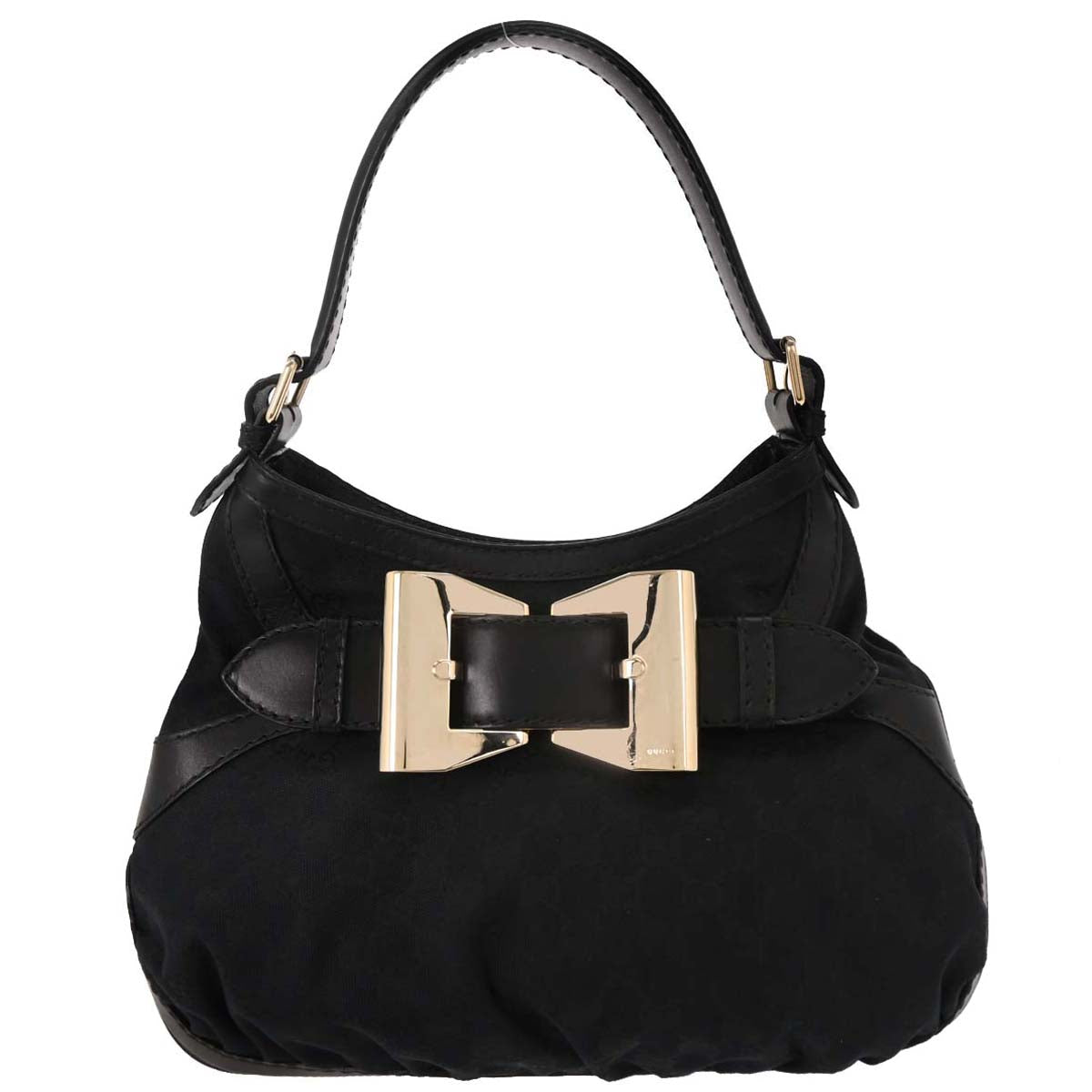Gucci Black Canvas GG Queen Hobo Handbag