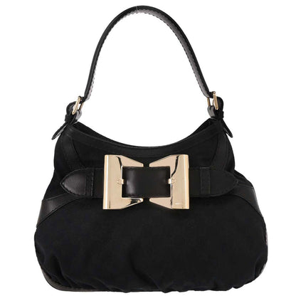 Gucci Black Canvas GG Queen Hobo Handbag