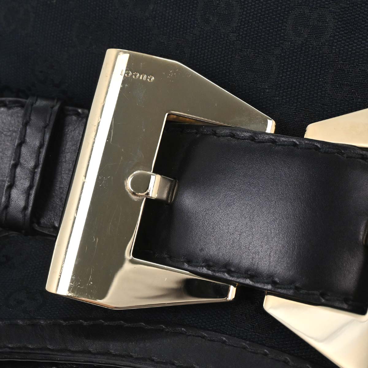 Gucci Black Canvas GG Queen Hobo Handbag