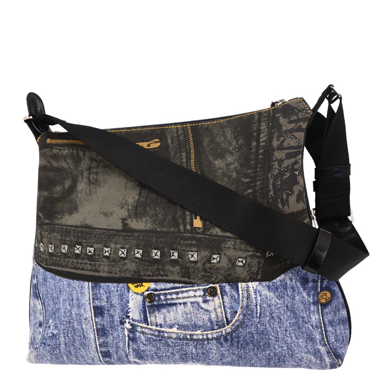 Christian Dior Blue Canvas Denim Print Shoulder Bag