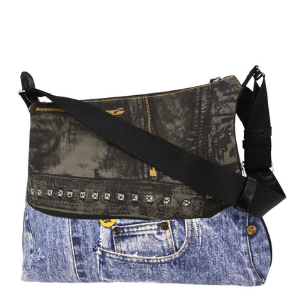 Christian Dior Blue Canvas Denim Print Shoulder Bag