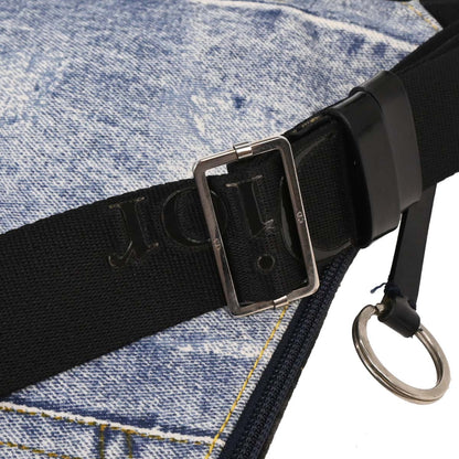 Christian Dior Blue Canvas Denim Print Shoulder Bag
