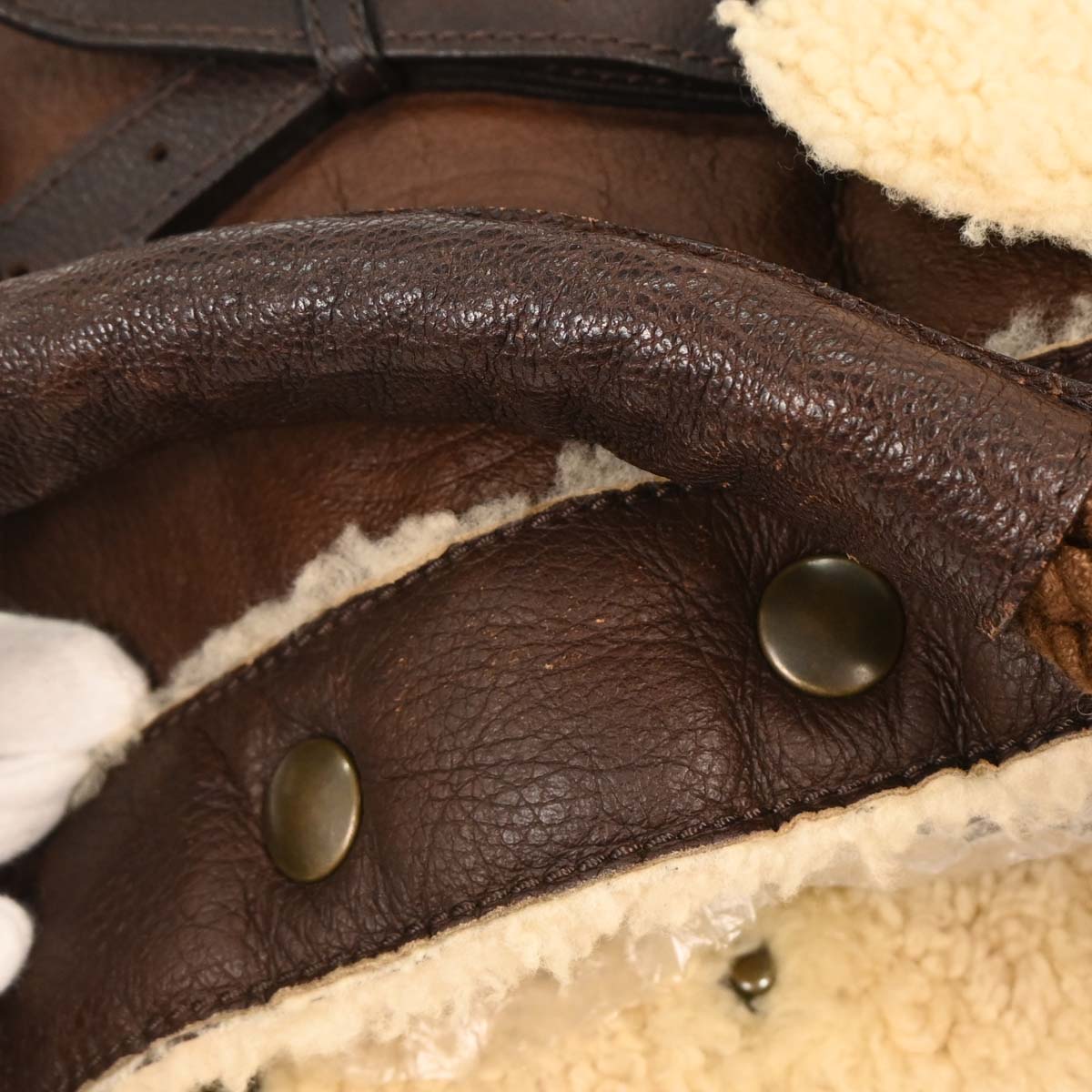 Fendi Brown Leather Zucchino Shearling Bag Handbag