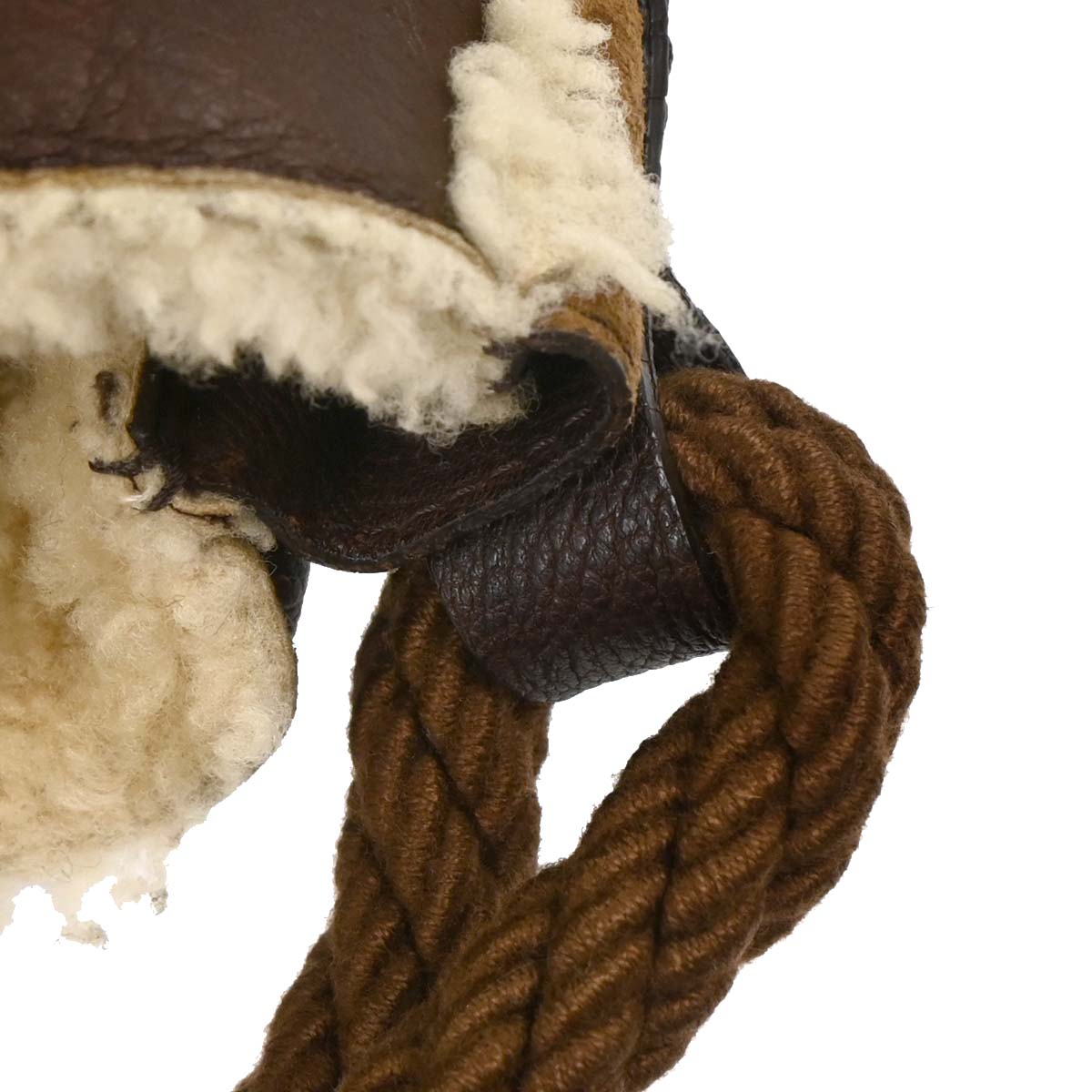 Fendi Brown Leather Zucchino Shearling Bag Handbag