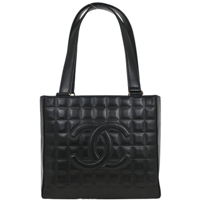 Chanel 2002-2003 Black Lambskin Choco Bar Tote Bag