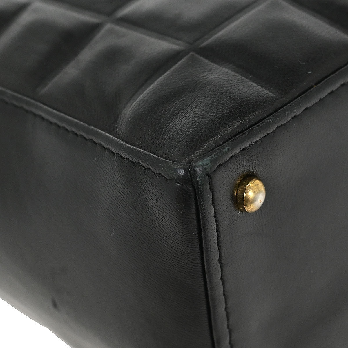 Chanel 2002-2003 Black Lambskin Choco Bar Tote Bag