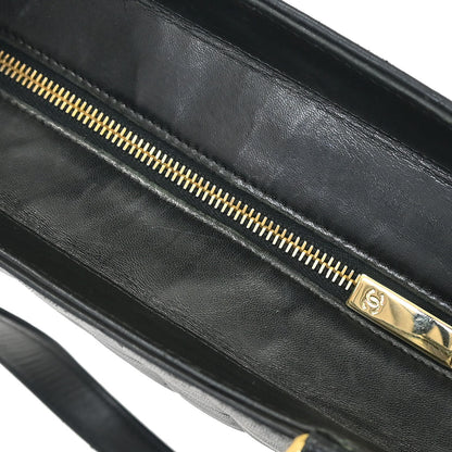 Chanel 2002-2003 Black Lambskin Choco Bar Tote Bag
