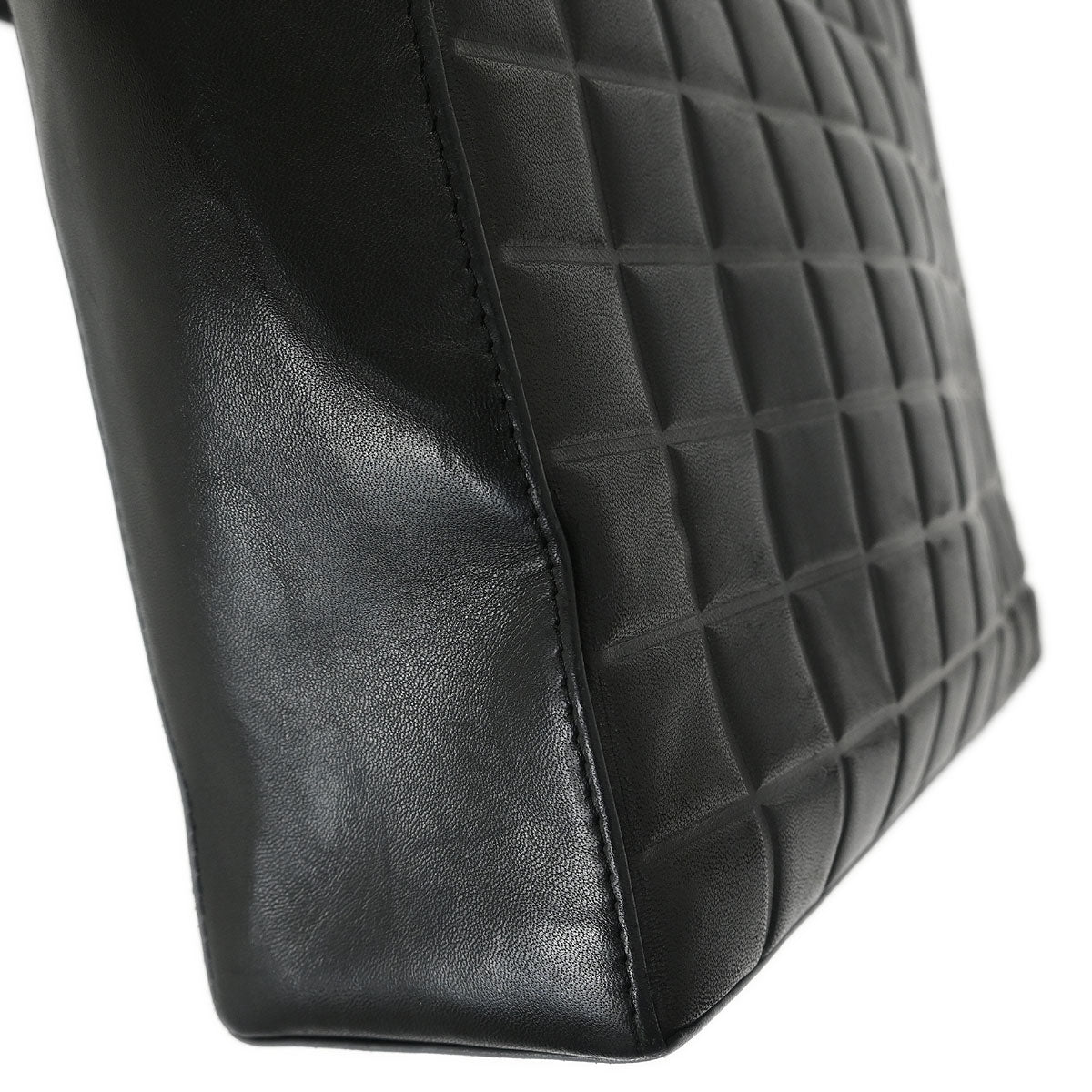 Chanel 2002-2003 Black Lambskin Choco Bar Tote Bag