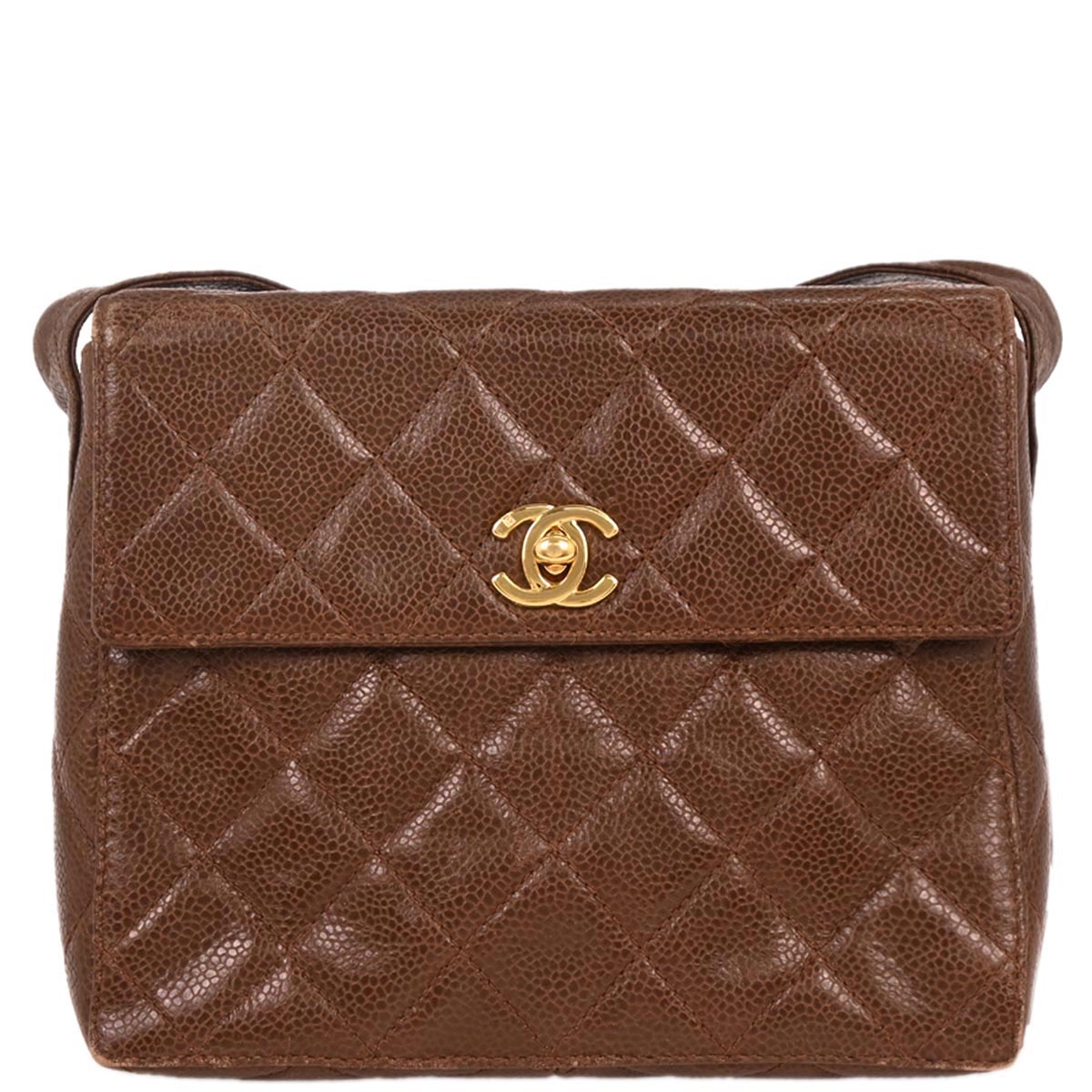 Chanel 1996-1997 Brown Caviar Shoulder Bag