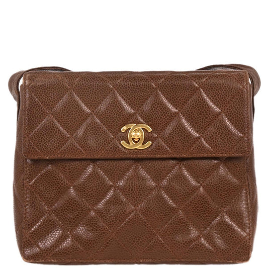 Chanel 1996-1997 Brown Caviar Shoulder Bag