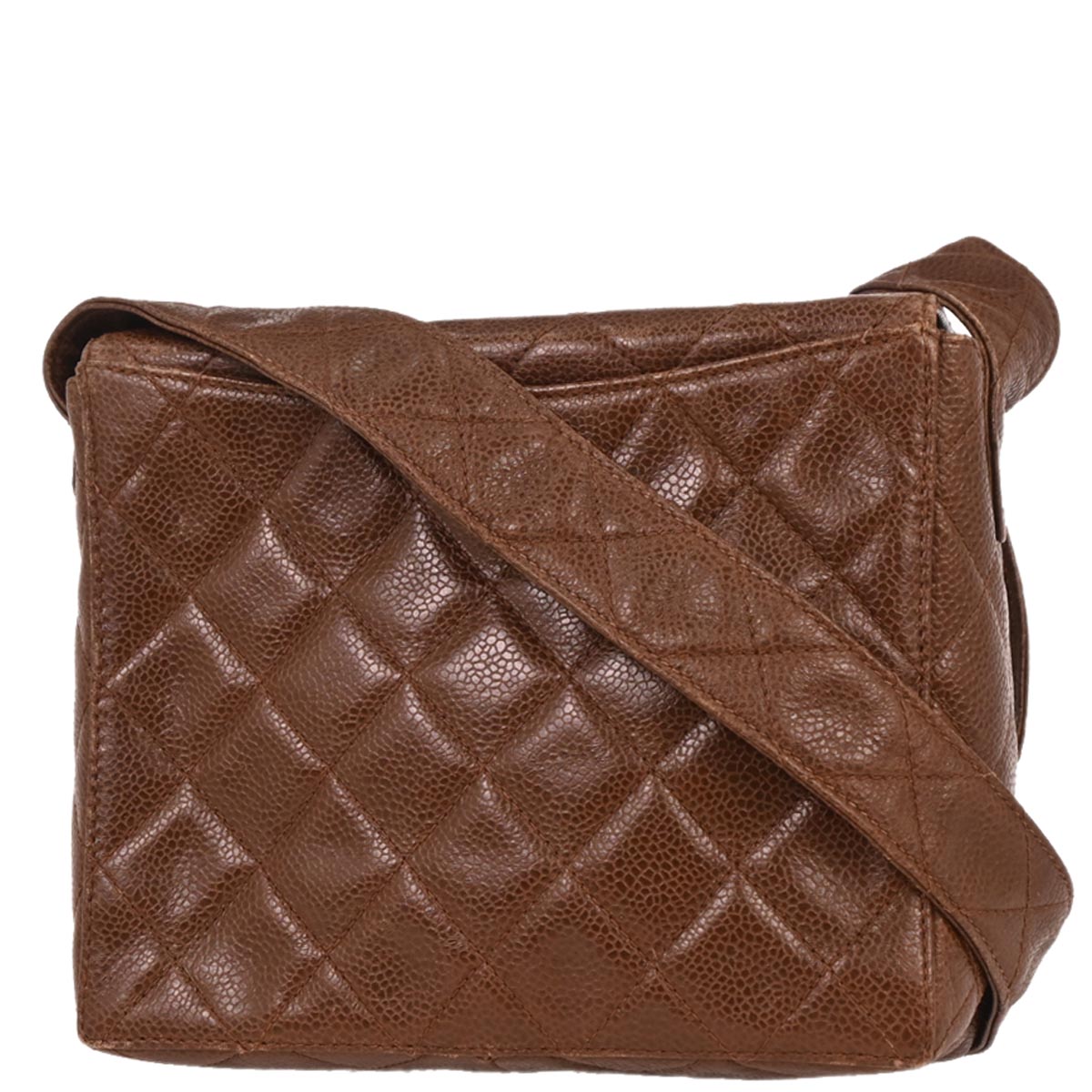 Chanel 1996-1997 Brown Caviar Shoulder Bag