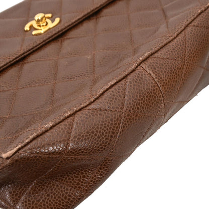 Chanel 1996-1997 Brown Caviar Shoulder Bag