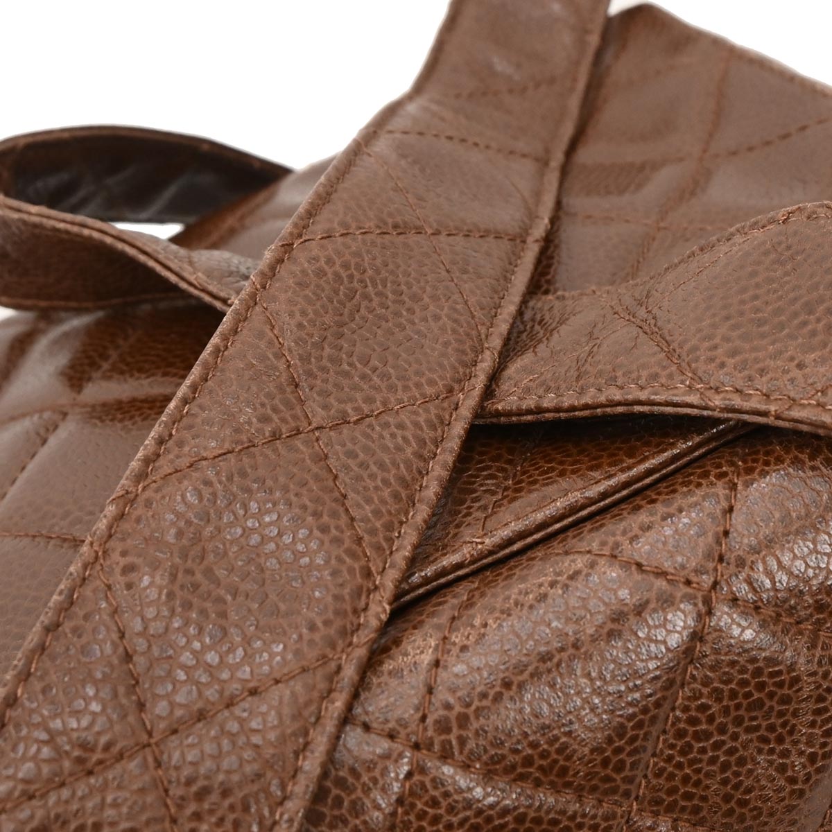 Chanel 1996-1997 Brown Caviar Shoulder Bag