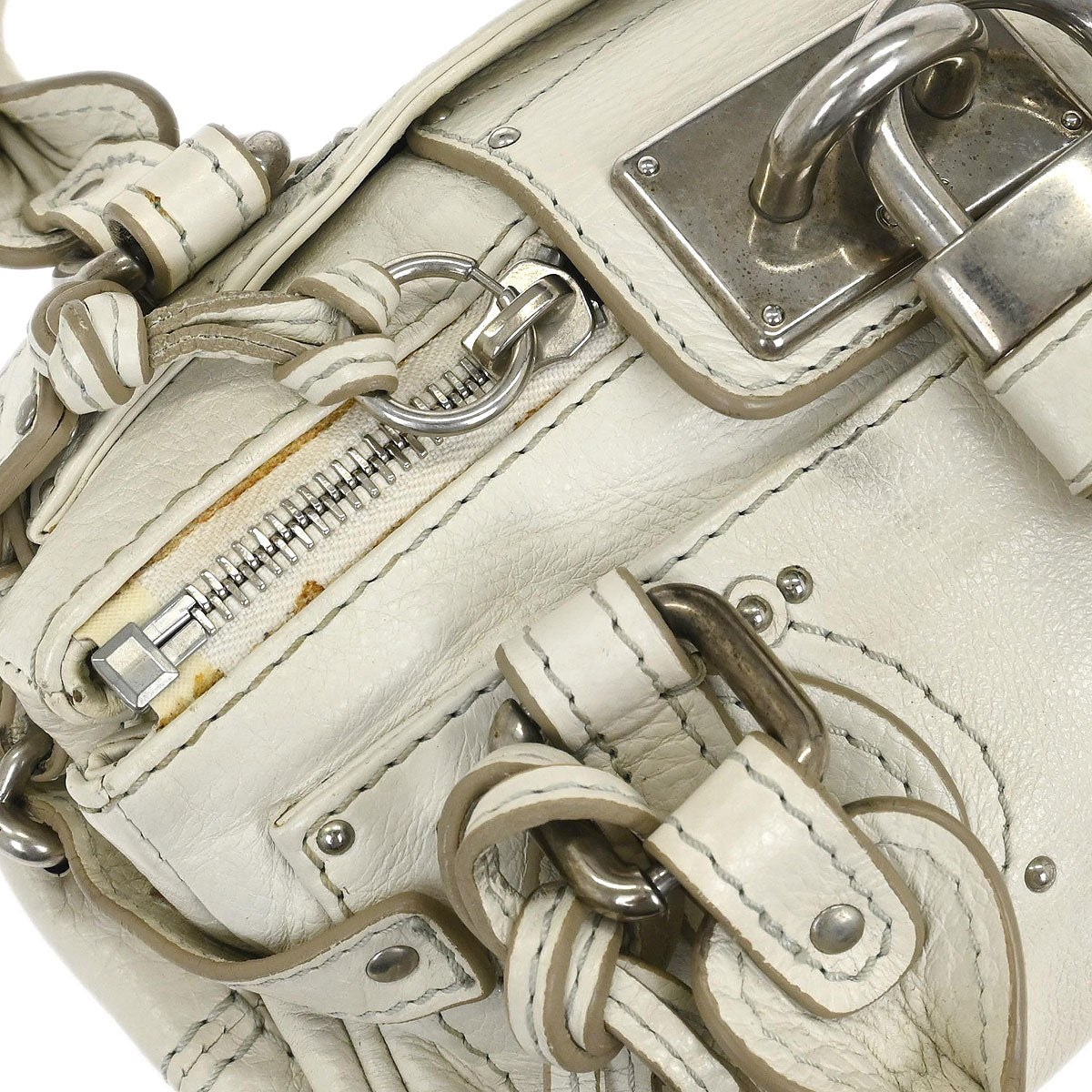 Chloe White Paddington Mini Handbag