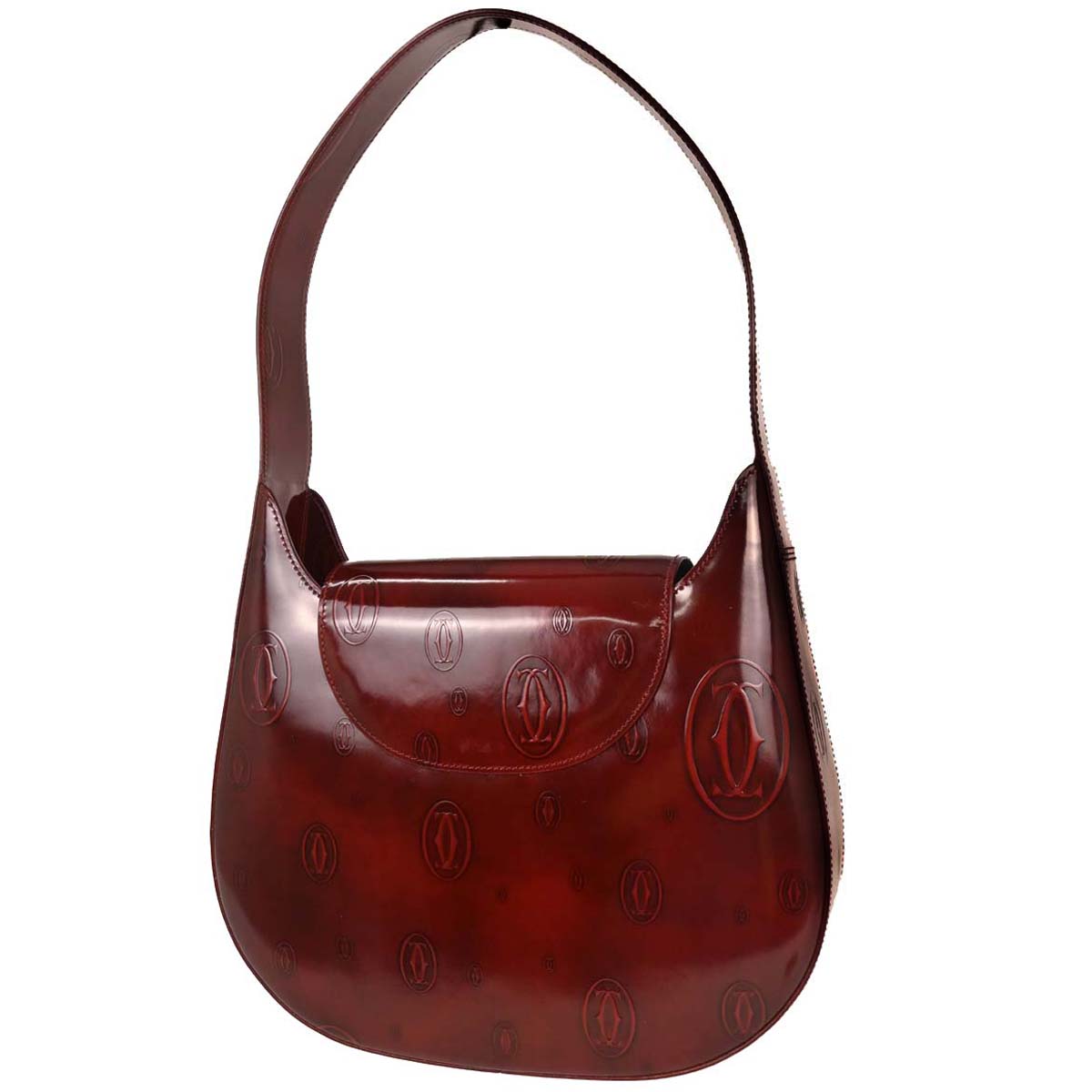 Cartier Bordeaux Patent Leather Happy Birthday Handbag