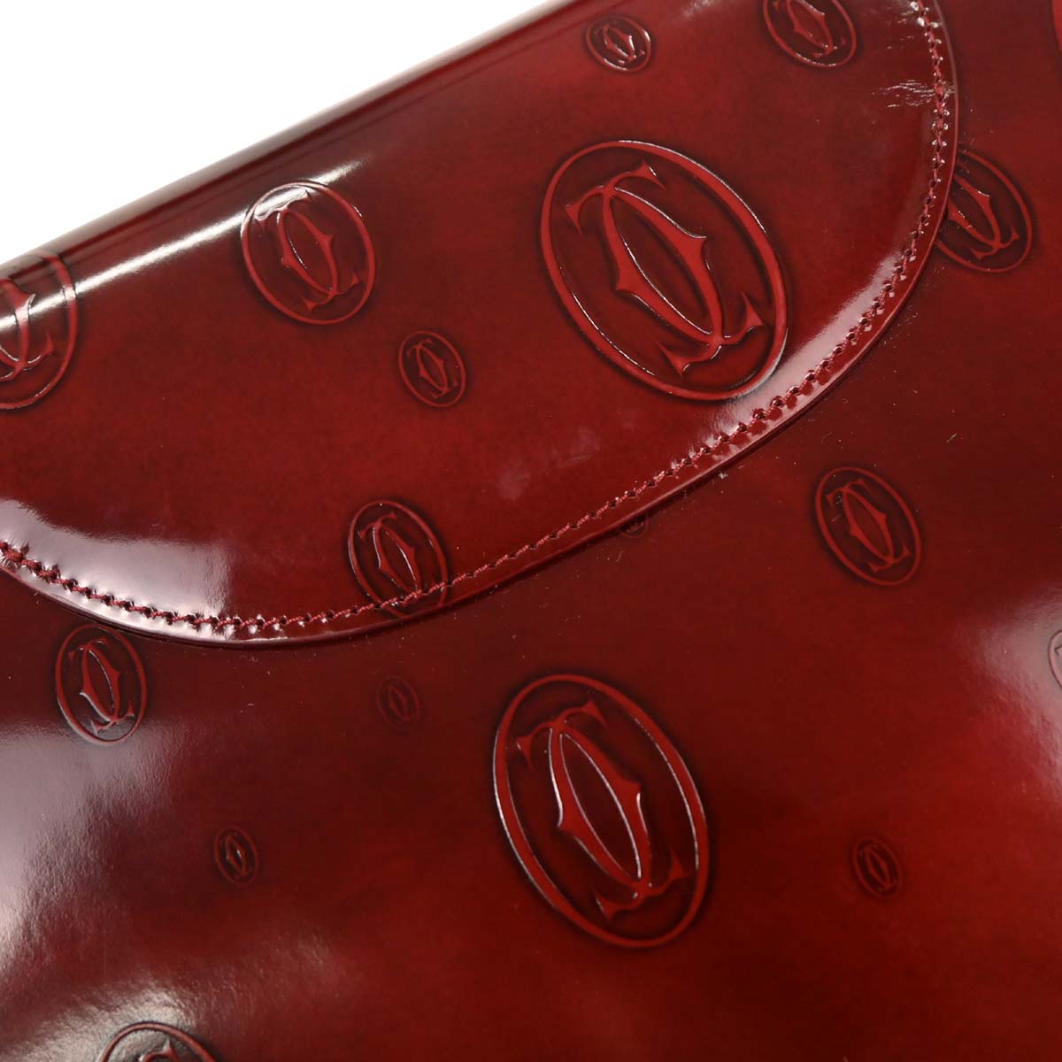 Cartier Bordeaux Patent Leather Happy Birthday Handbag