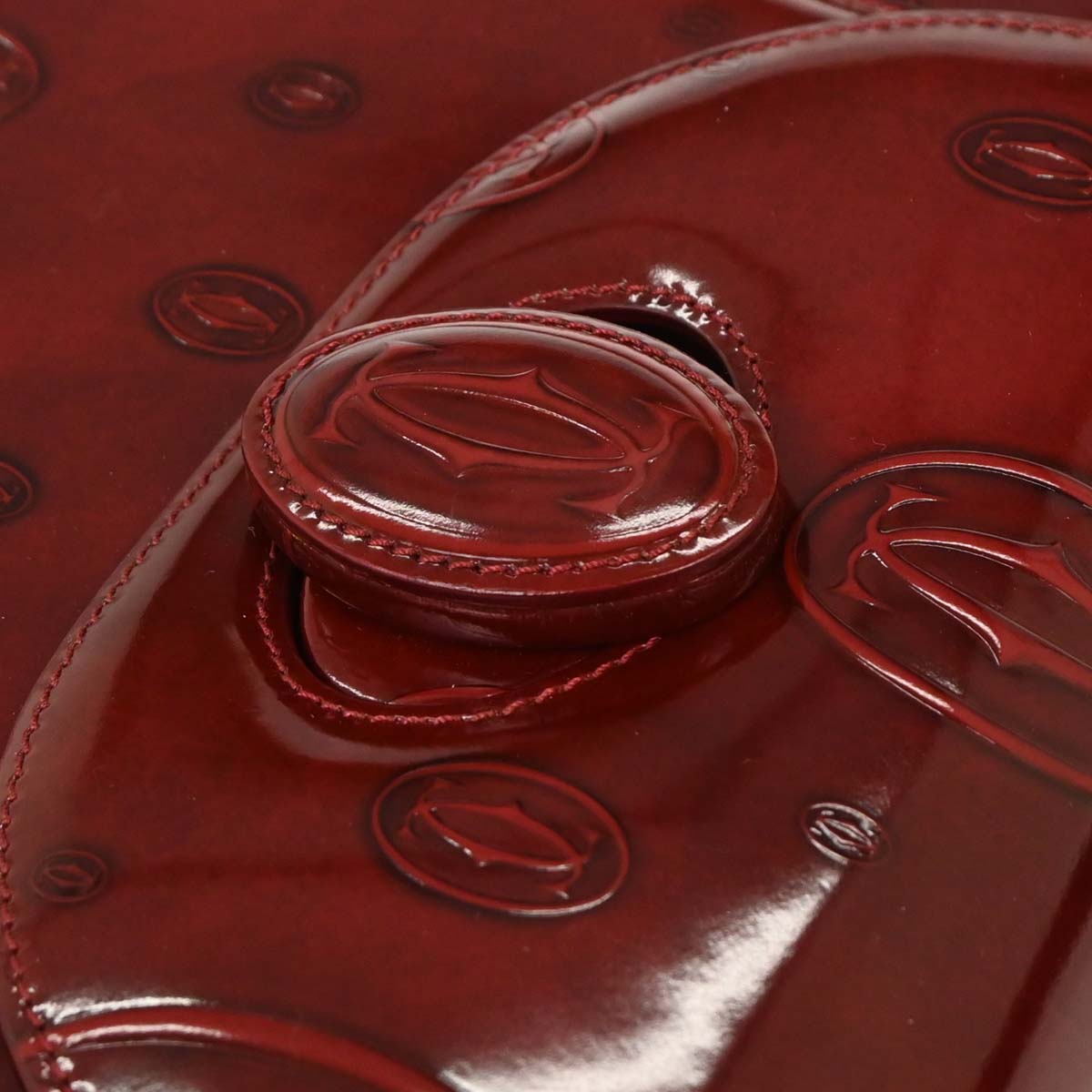 Cartier Bordeaux Patent Leather Happy Birthday Handbag