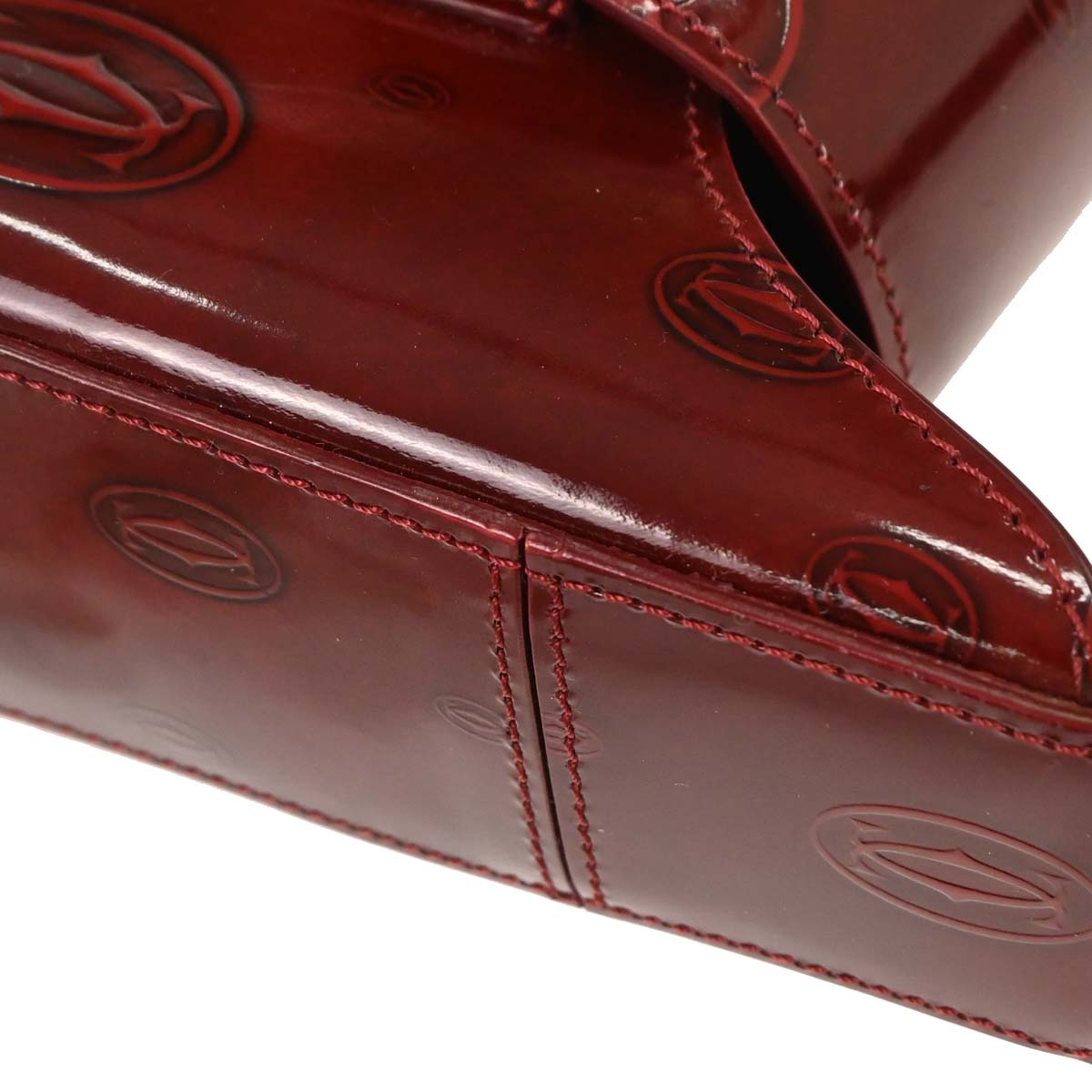 Cartier Bordeaux Patent Leather Happy Birthday Handbag