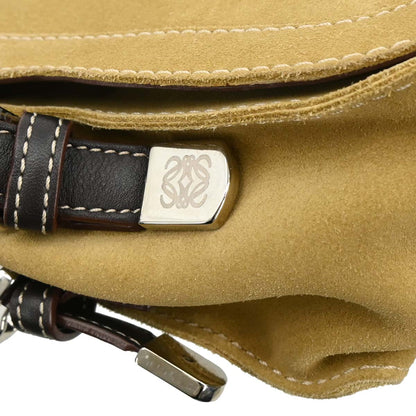 Loewe Beige Suede Shoulder Bag