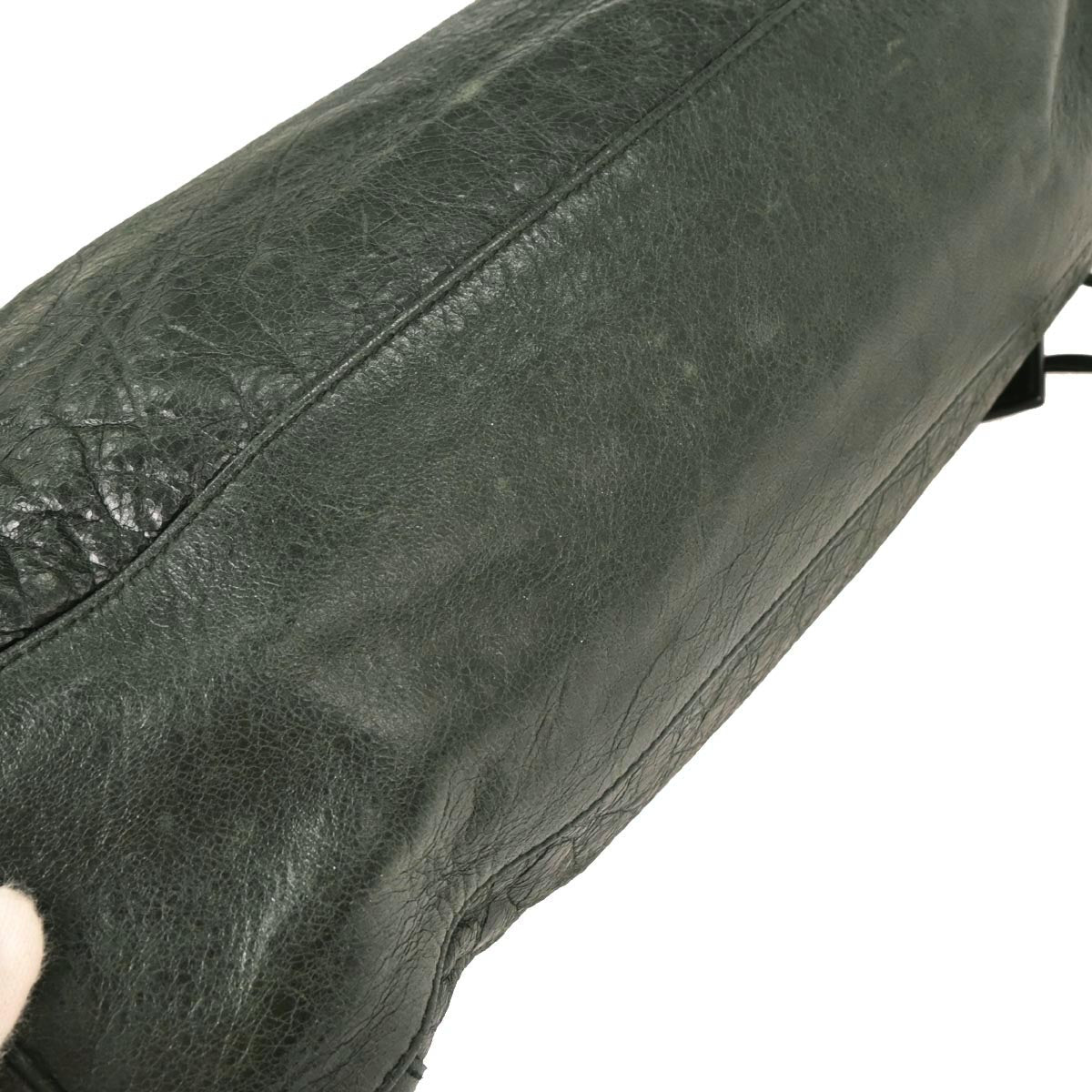 Balenciaga Dark Green Calfskin City Medium Handbag