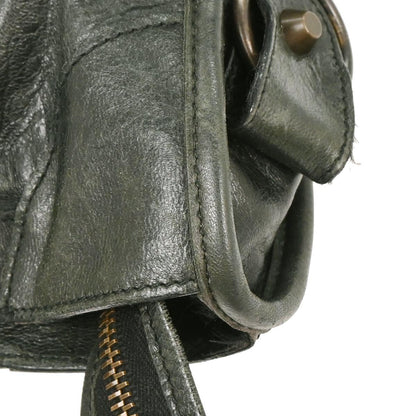 Balenciaga Dark Green Calfskin City Medium Handbag