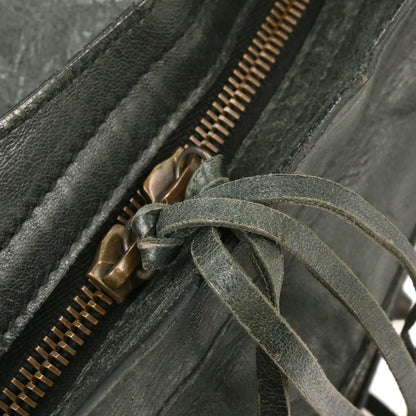 Balenciaga Dark Green Calfskin City Medium Handbag