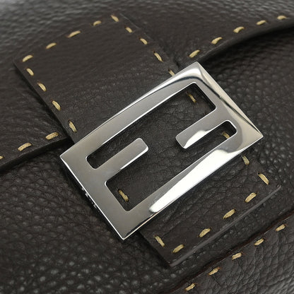 Fendi Brown Leather Mamma Baguette Handbag