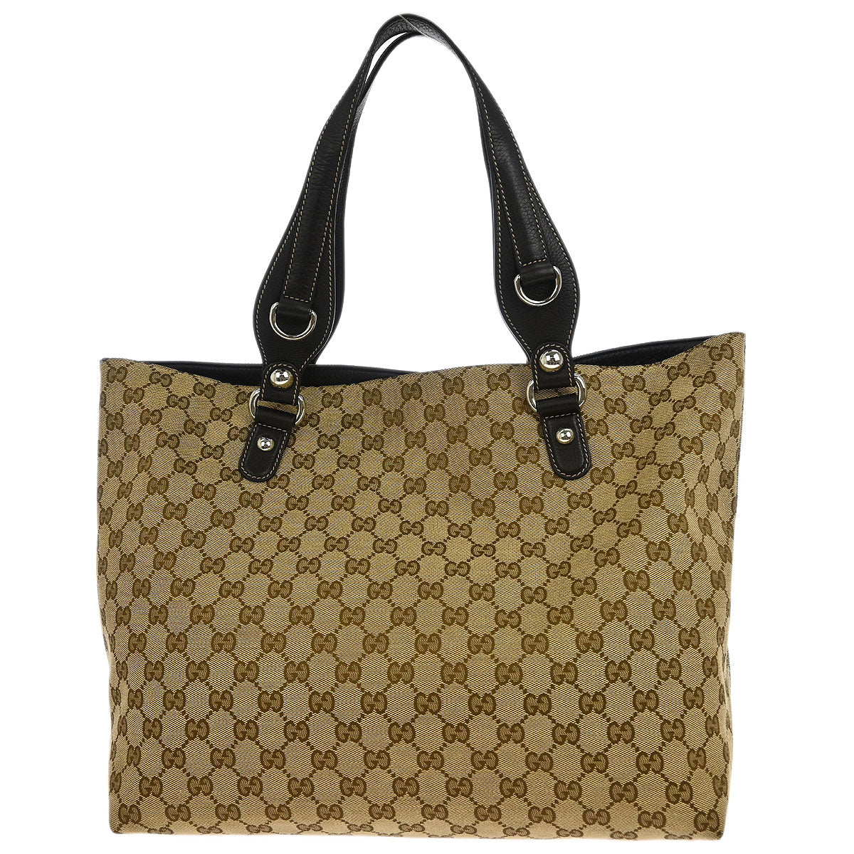 Gucci Beige Canvas Horsebit GG Tote Handbag
