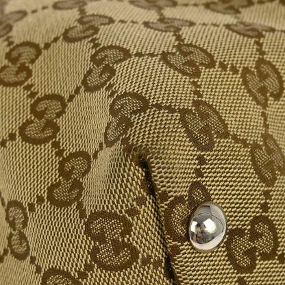 Gucci Beige Canvas Horsebit GG Tote Handbag