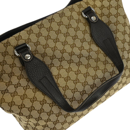 Gucci Beige Canvas Horsebit GG Tote Handbag