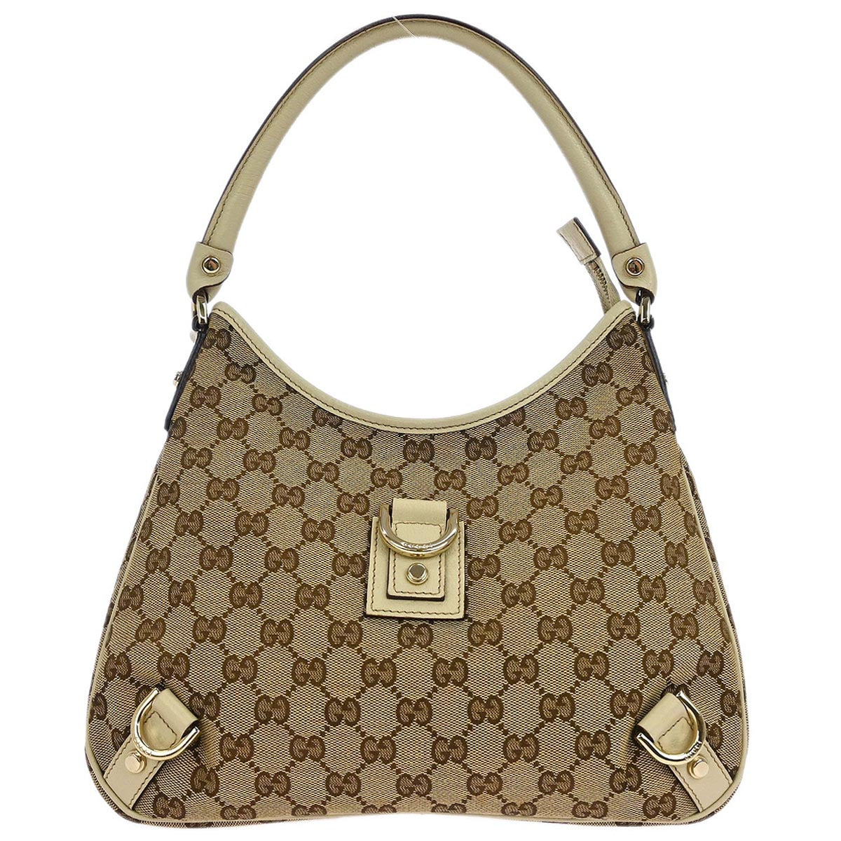 Gucci Beige Canvas GG Abbey D Ring Handbag