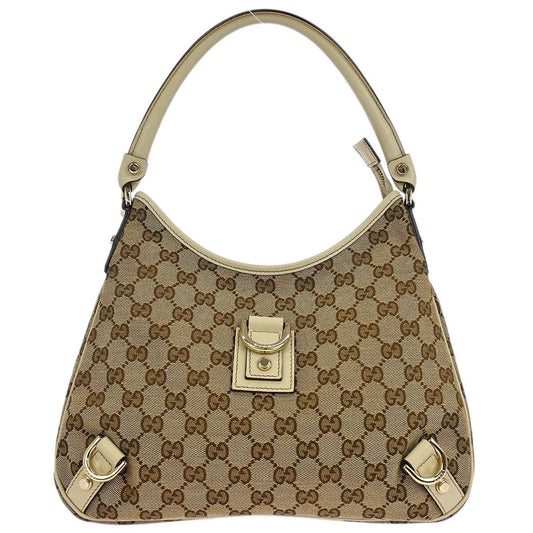 Gucci Beige Canvas GG Abbey D Ring Handbag