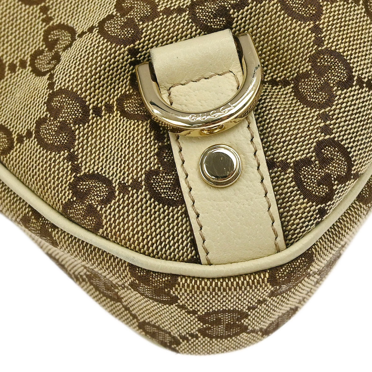 Gucci Beige Canvas GG Abbey D Ring Handbag