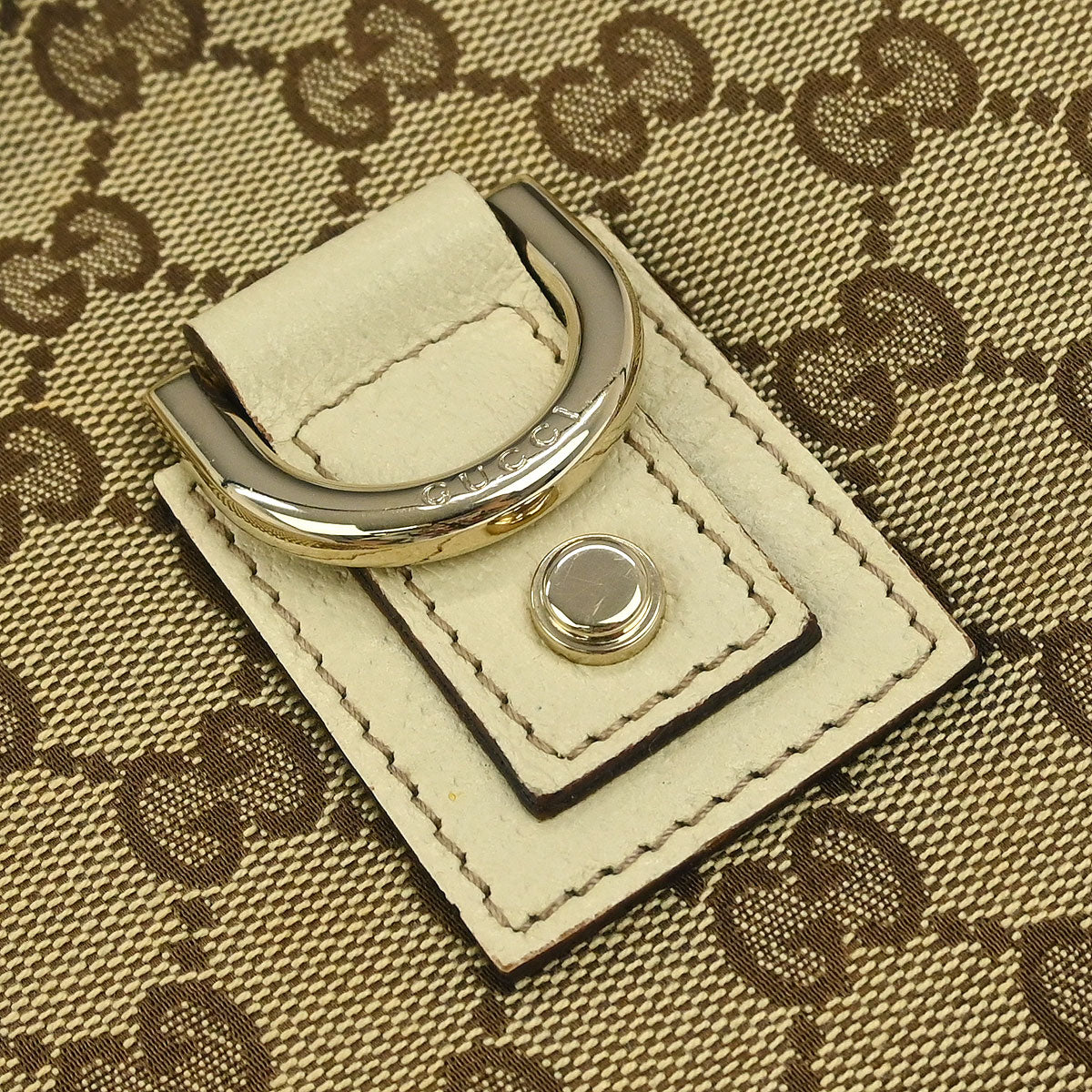 Gucci Beige Canvas GG Abbey D Ring Handbag