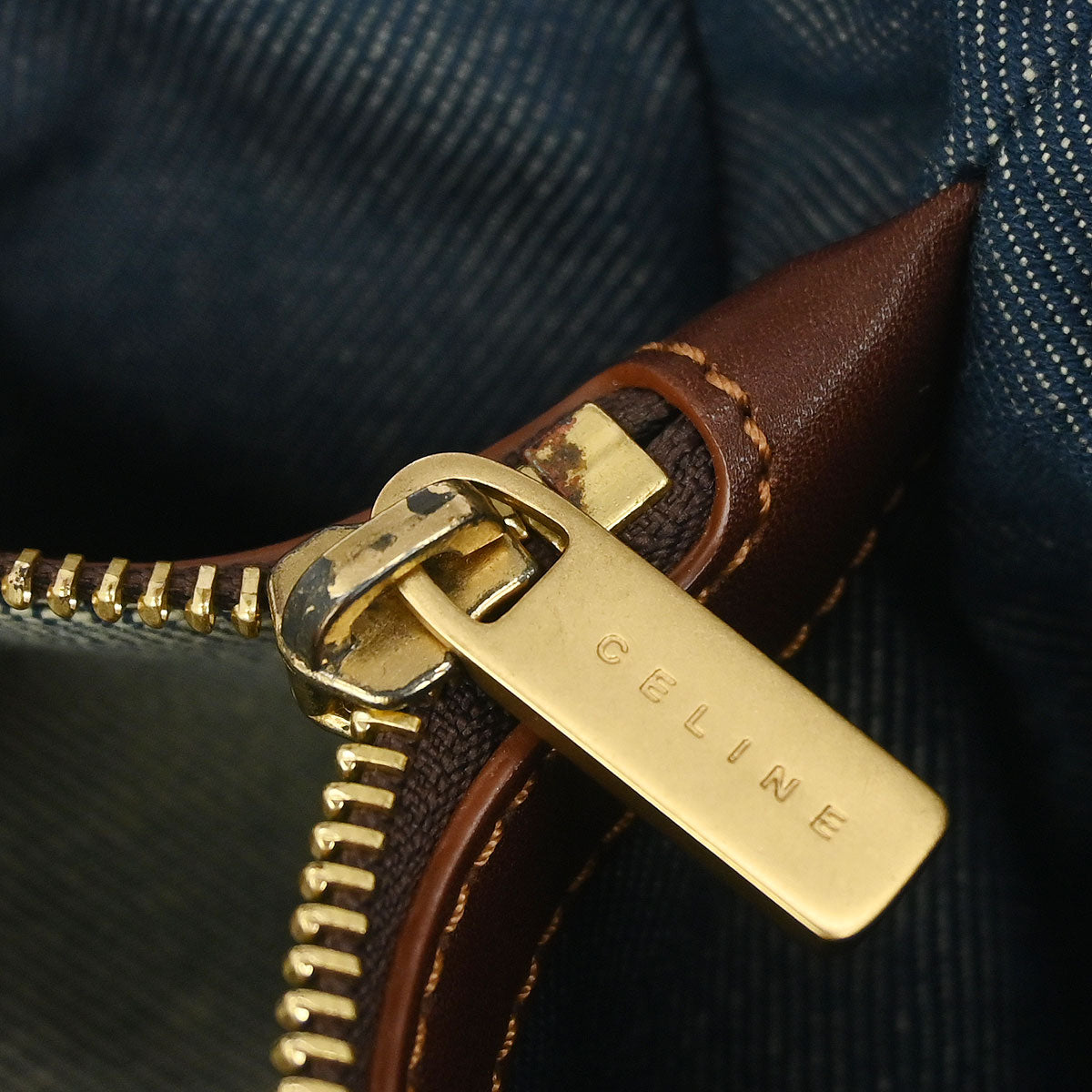 Celine * Blue Denim Macadam Boogie Handbag