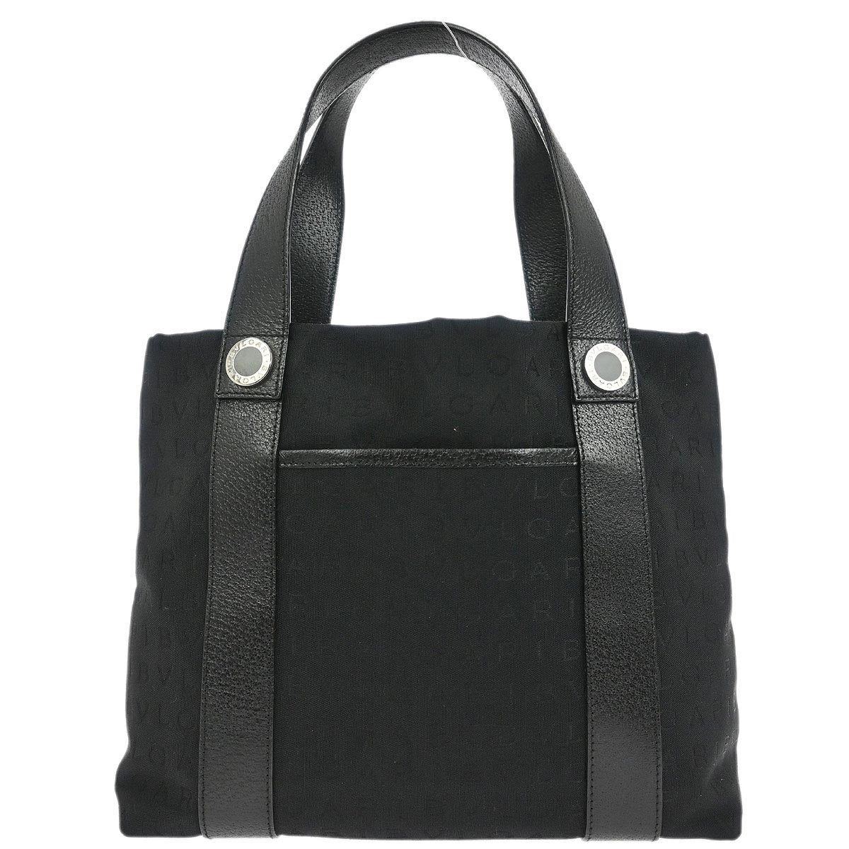 Bvlgari Black Canvas Logomania Tote Handbag
