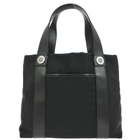 Bvlgari Black Canvas Logomania Tote Handbag