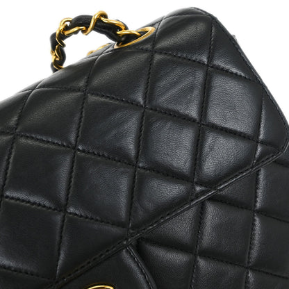 Chanel 1996-1997 Black Lambskin Double Sided Flap Shoulder Bag