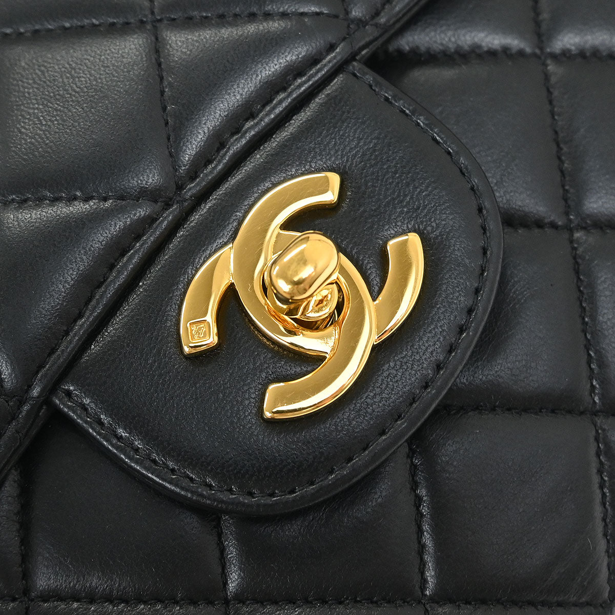 Chanel 1996-1997 Black Lambskin Double Sided Flap Shoulder Bag