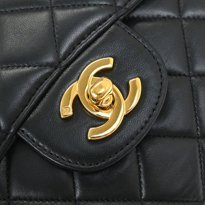 Chanel 1996-1997 Black Lambskin Double Sided Flap Shoulder Bag