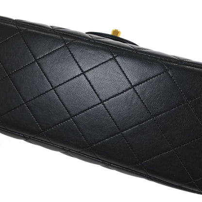 Chanel 1996-1997 Black Lambskin Double Sided Flap Shoulder Bag