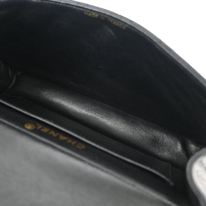 Chanel 1996-1997 Black Lambskin Double Sided Flap Shoulder Bag